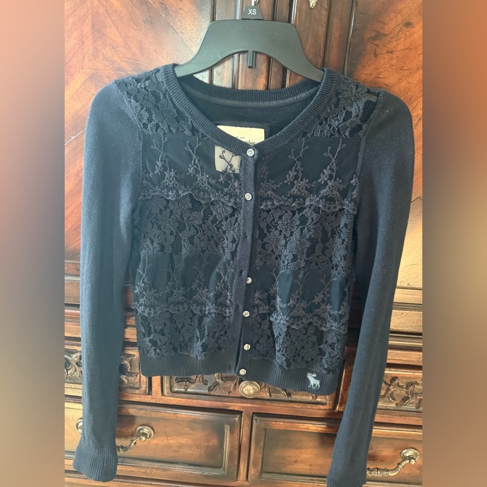 Abercrombie & Fitch Navy Lace Cardigan